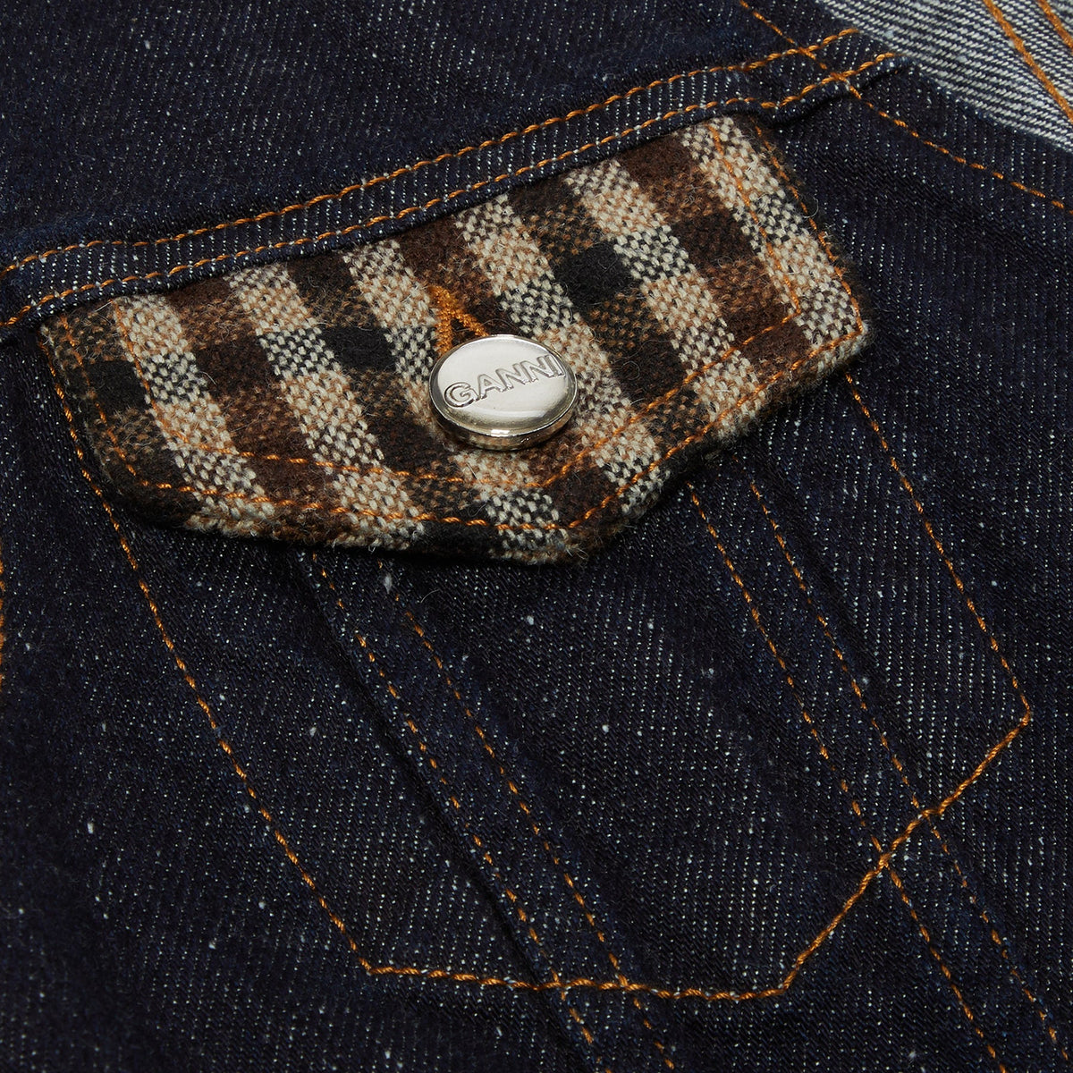 GANNI Neppy Denim Vest (Dark Blue Stone)